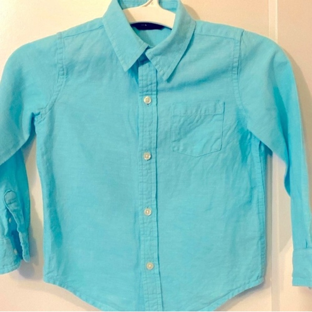 Boys Janie and Jack button up linen dress shirt